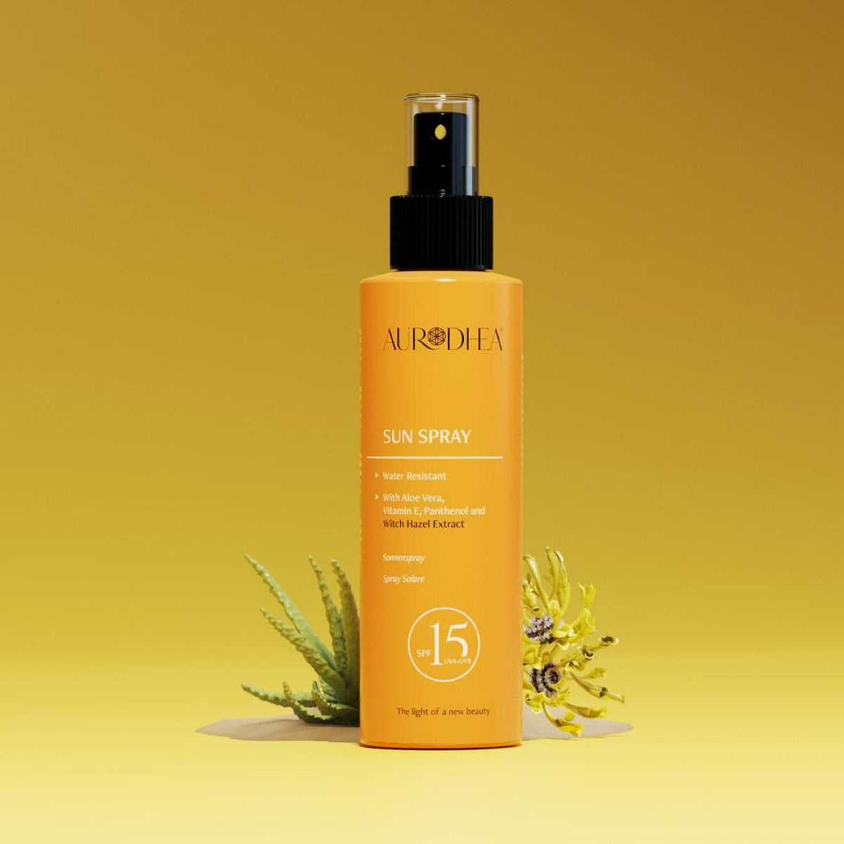 Spray solaire SPF 15 Aurodhea, protection moyenne