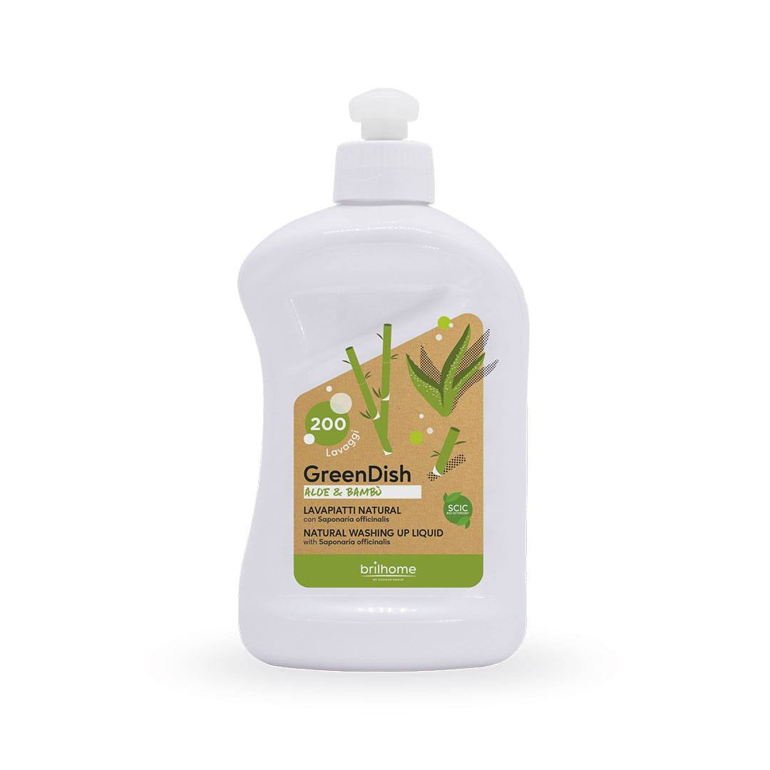 Liquide vaisselle GreenDish BrilHome Chogan Aloe et Bambou à la saponaire officinale, 500 ml