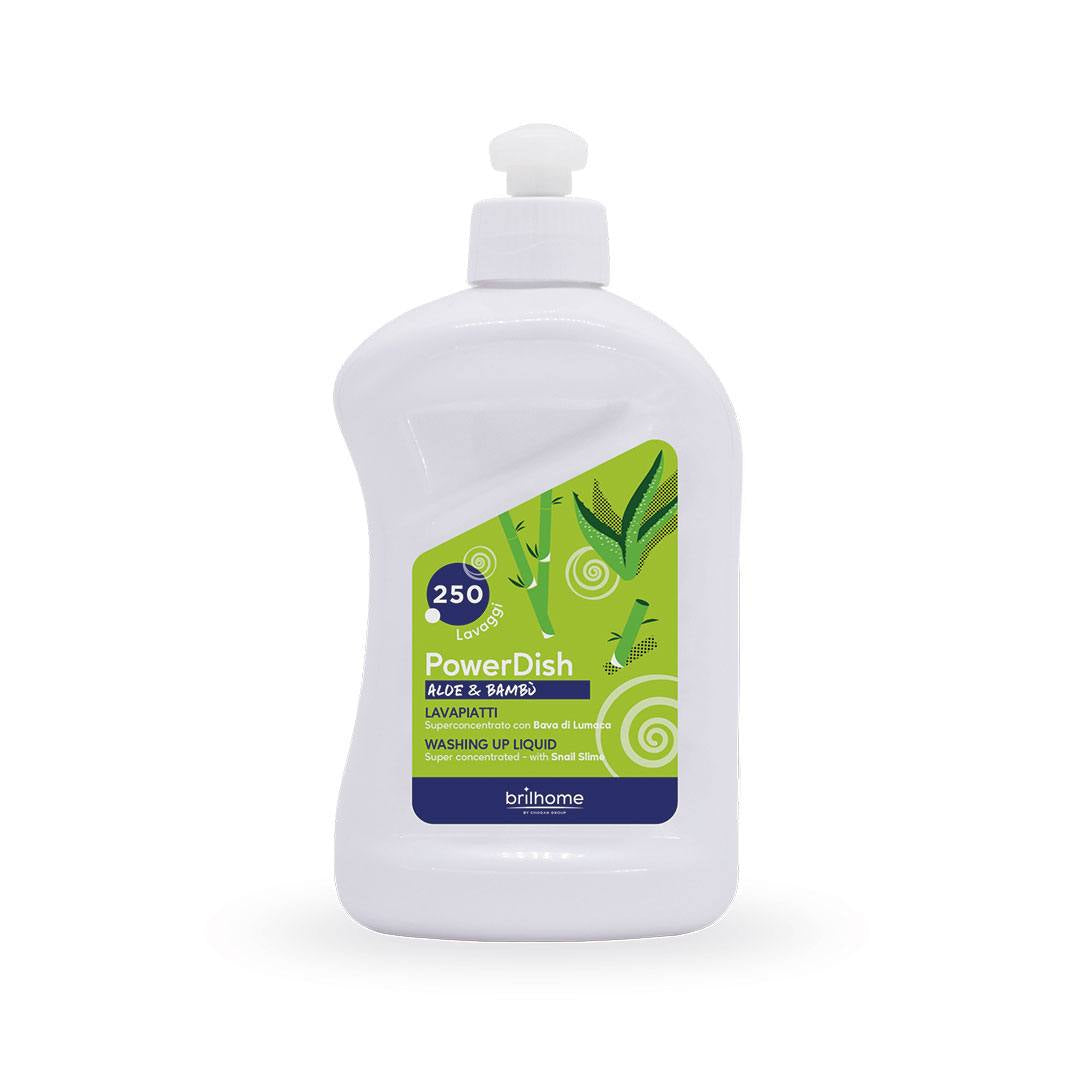 Liquide vaisselle PowerDish BrilHome Chogan Aloe et Bambou à la bave d'escargot, 500 ml