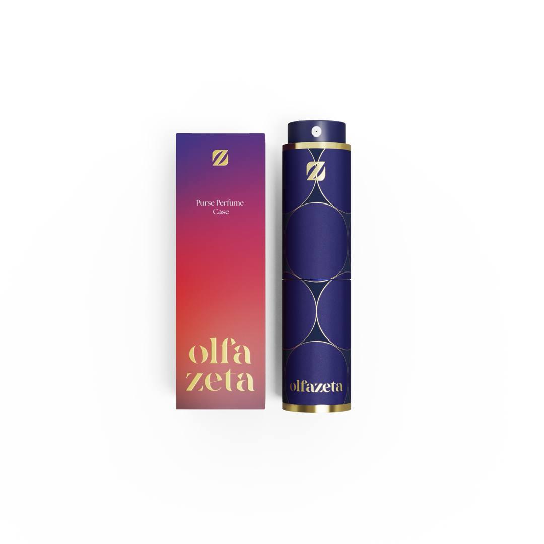 Étui à parfum de poche Modern bleu et violet