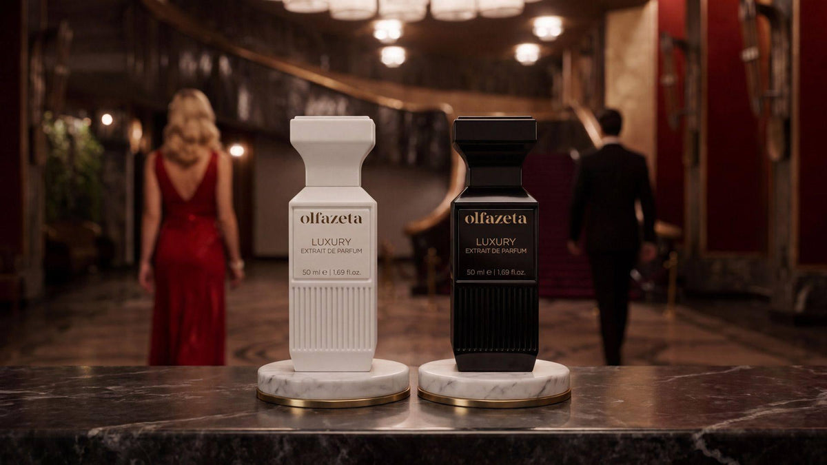 Volt et Amphera, parfums Luxury Chogan EuroEvent 2026 – flacons noir et blanc