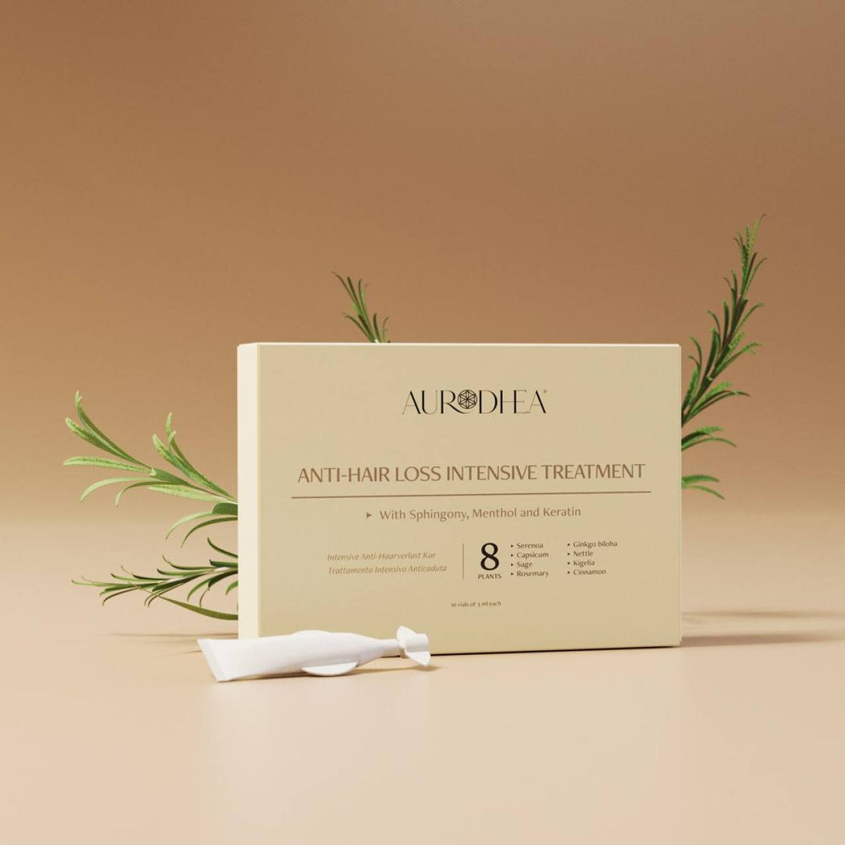 Ampoules anti-chute Aurodhea, application sur le cuir chevelu