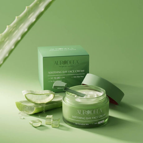 Crème de jour aloe vera Aurodhea – pot et étui