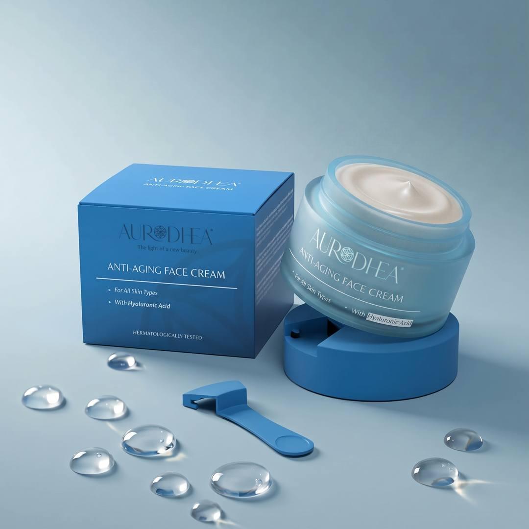 Crème visage acide hyaluronique Aurodhea – pot et étui