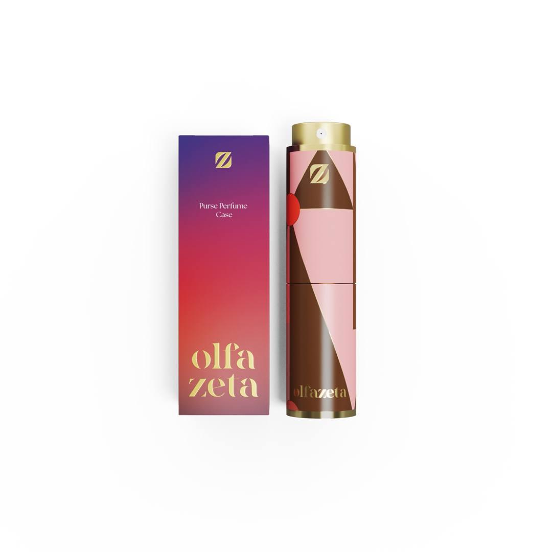 Étui à parfum de poche Modern rose et marron