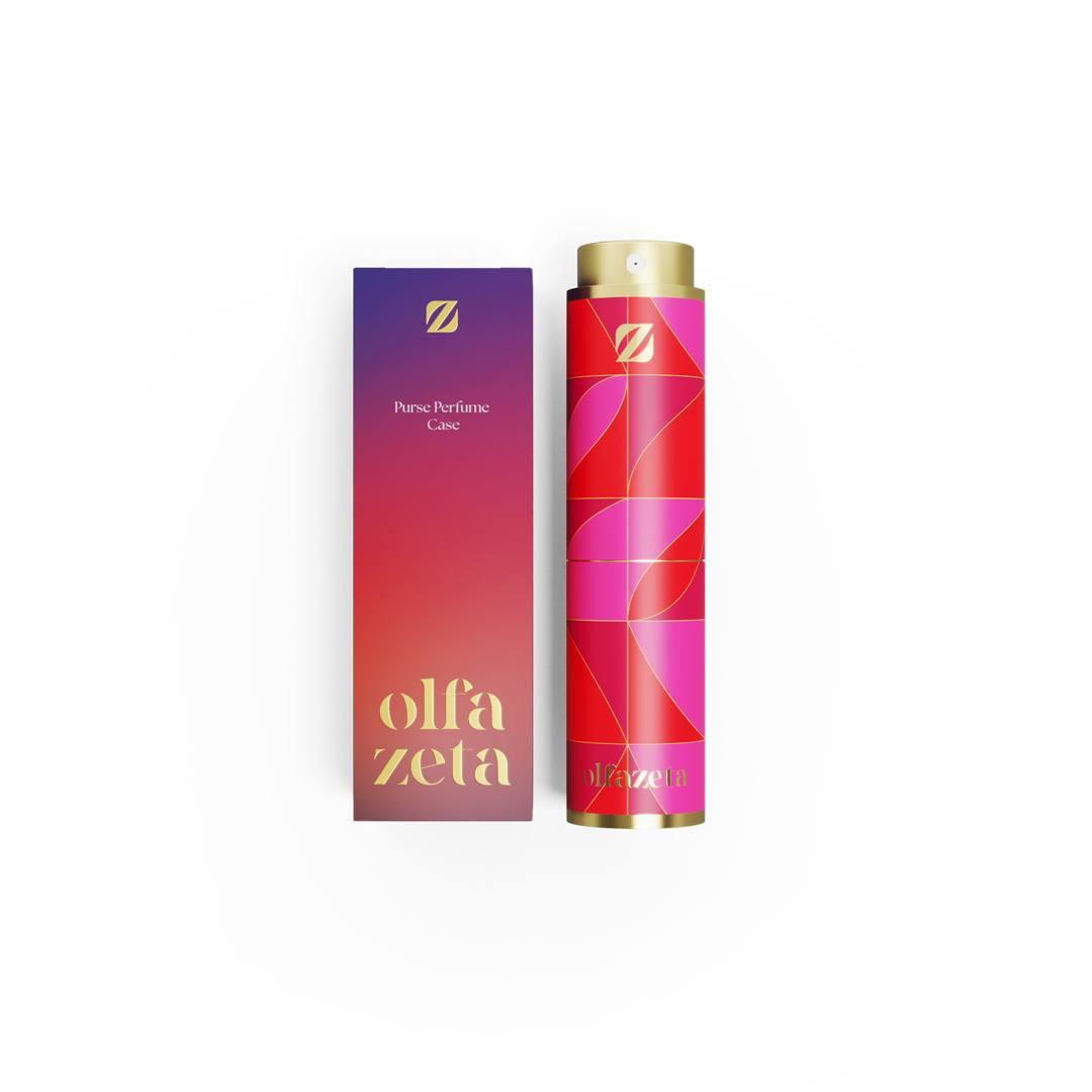 Étui à parfum de poche Modern fuchsia et rouge