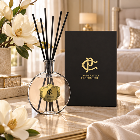 Magnolia Bouquet – diffuseur à bâtonnets en ambiance intérieure élégante