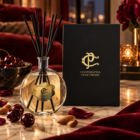 Scarlet Temptation – diffuseur à bâtonnets en ambiance intérieure élégante
