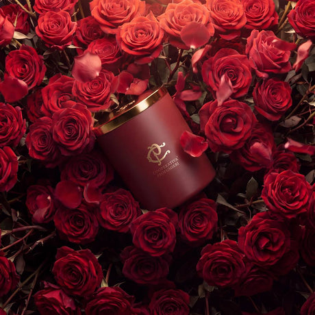 Bougie ROSÉA Rose et Cannelle – détail